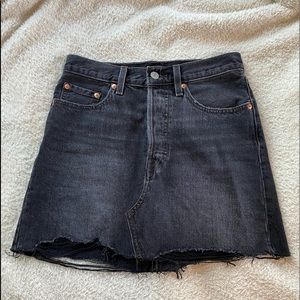 denim mini skirt